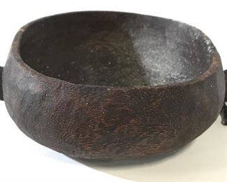 Vintage Decorative Hand Carved Wooden Vessel