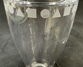 Vintage SASAKI Etched Heavy Crystal Vase