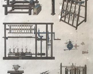 Antique Engraving Silk Manufacture c. 1827
