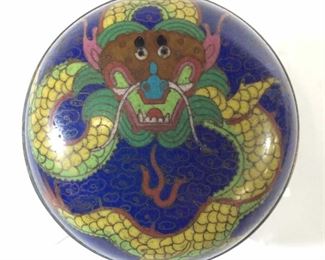 Chinese Vintage Cloisonné & Brass Dragon