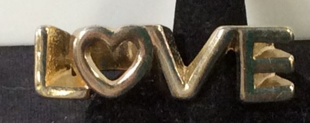 LOVE Gold Tone Double Ring
