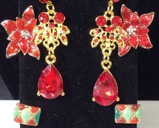 Group Lot of Vintage Enamel Costume Earrings