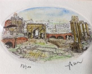 Pair Framed Ltd Edition SIGNED Prints, Rome