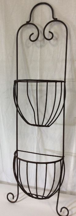 Metal Half Moon Wall Double Planter Basket