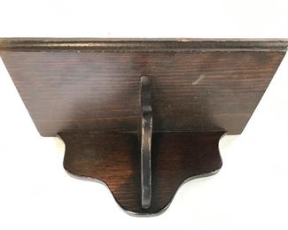 Vintage Brown Toned Carved Wooden Shelf