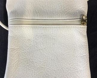 White Leather Cross Bag Pouch, Vintage