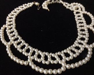 Lot 2 Pearl Strand 14K, Costume Pearls