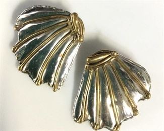 LUCIAN Signed Vintage Metal Statement Earrings