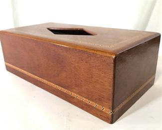 Inlaid Wooden Tissue Box Holder