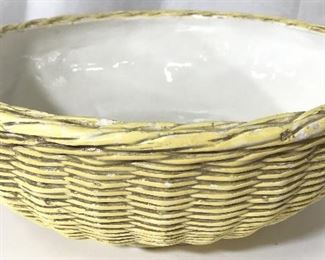 Pair Basket Weave Style Porcelain Dishes, Italy