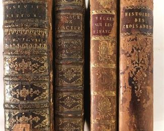 Lot 4 Antique Leather Bound Books