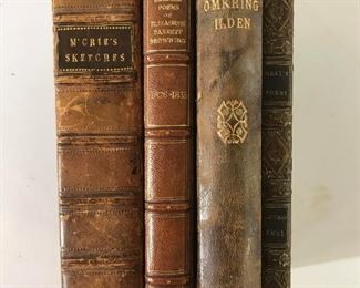 4 Antique Leather Bound Works