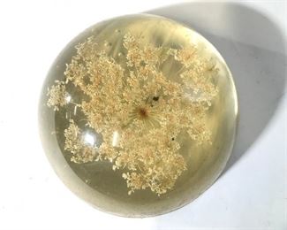 Vintage Lucite Floral Paperweight
