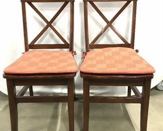 Pair PIER 1 Carved Wooden Side Chairs