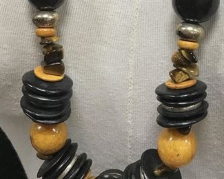Statement Tribal Bead Necklace, Multi Material