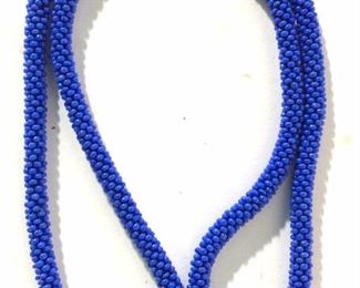 Cornflower Blue Seed Bead Necklace