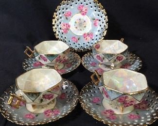 Set 9 Royal Halsey Fine Lusterware Tea Service