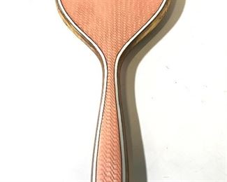 Antique French Enamel Hand Mirror