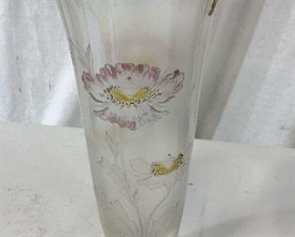 Painted FLoral Glass Vase