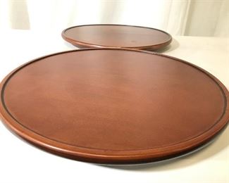 Pair Wooden Lazy Susans