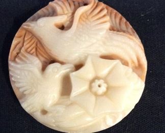 Carved Natural Stone Bird Pendant