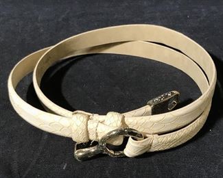 Emporio Armani Faux Snake Skin Belt W Carry Bag