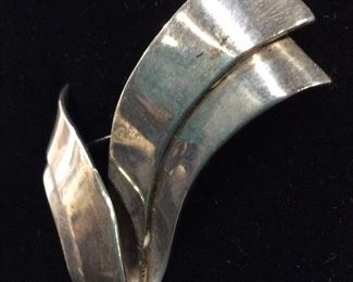 Art Deco Mexican Sterling Silver Brooch, .53 ozt