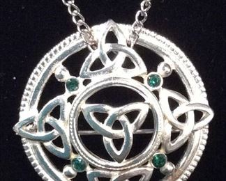 Signed Designer Celtic Knot Pendant/ Brooch