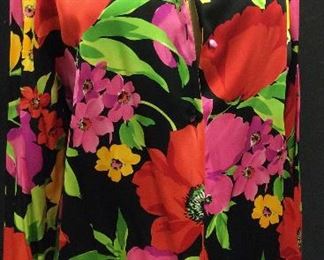 Designer Silk Floral Blouse + Pants Separates