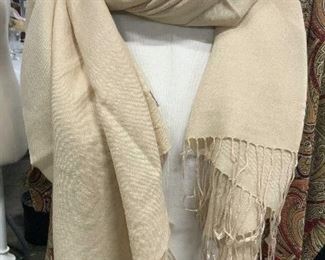 Champagne Colored Tasseled Pashmina