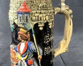 Lidded Ceramic Beer Stein, West Germany