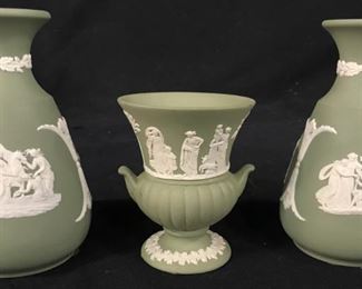 Lot 3 Wedgwood Porcelain Jasper Ware Vessels