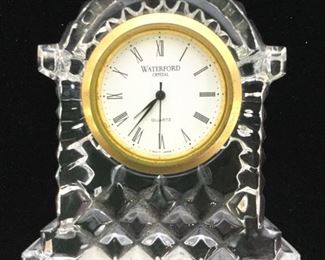 WATERFORD Gold Toned Rim Carriage Desk Clock