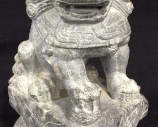 Pair Carved Stone Foo Dogs