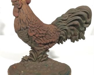 Antique Cast Iron Rooster Door Stop