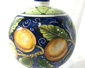 COTTURA Painted Pedestal Footed Ceramic Vase