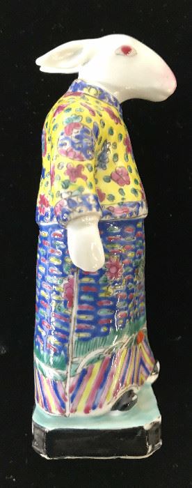 Vintage Hand Painted Asian Porcelain Rabbit