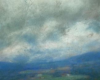 Pastel Landscape on Canvas Paper