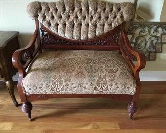 Carved Love Seat