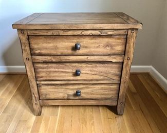 $85 Rustic 3 drawer dresser  29" L by 18" W by 29"H