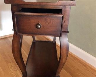 $120 Side table with drawer 22" L by 12" W by 24.5" H