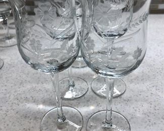 Detail etched wine glasses