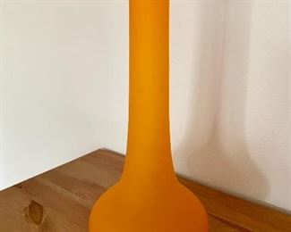 $25 Orange glass vase 11.5 inches tall