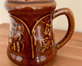 $20 Brown glossy stein 5 inches high , 3 inches inside diameter