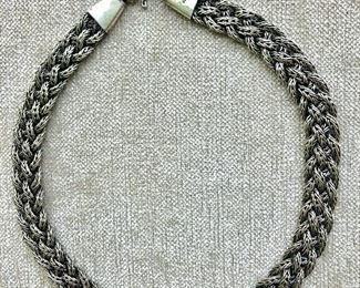 $160  Sterling silver braided necklace 