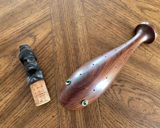 $65 Wooden fish and bottle stopper