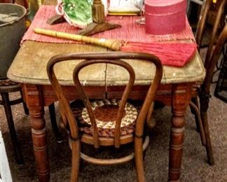 FARM TABLE...125.00
BENT WOOD CHAIRS(4)...150.00
