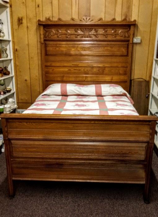 BED WITH LIKE NEW MATTRESS AND BOX SPRINGS AND MATCHING CHEST OF DRAWERS.....495.OO