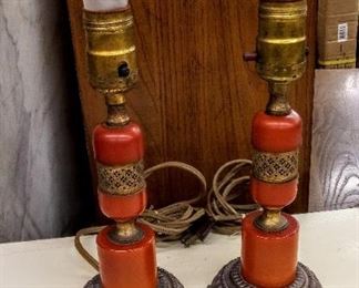 ART DECO LAMPS WITH BAKELITE...55.00 THE PAIR