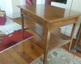 Antique walnut library table. 36" x 27".   $100